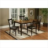 5 Piece Two-Tone Dinette Table Set with Bamboo Veneer Top