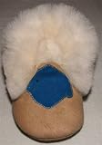 Tibet PLATEAU soft sole infant leather baby shoes BOOTIES with FLEECE blue fish