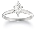 10k Choice of White or Yellow Gold Marquise Solitaire Diamond Engagement Ring (3/4 ct, J-K Color, I2-I3 Clarity)