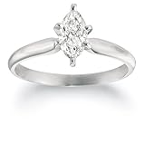 10k White or Yellow Gold Marquise Solitaire Diamond Engagement Ring (3/4 ct, J-K Color, I2-I3 Clarity)
