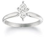 10k White or Yellow Gold Marquise Solitaire Diamond Engagement Ring (3/4 ct, J-K Color, I2-I3 Clarity)