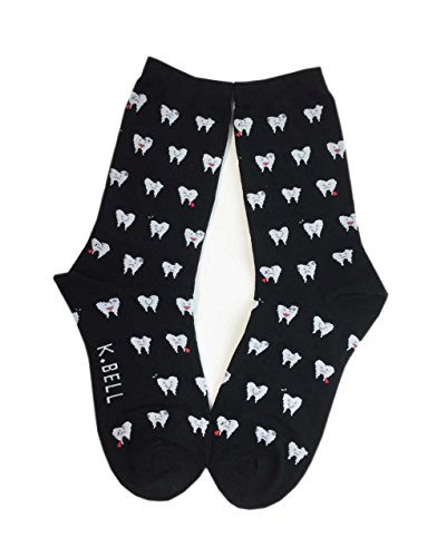 Aesthetinc Women Teeth Tooth Print Novelty Cotton Crew Socks