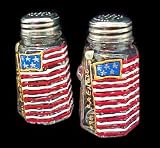 America s Flag Design - Hand Painted - Salt  Pepper Shakers, 2.5 oz., Set of 2