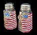 America s Flag Design - Hand Painted - Salt & Pepper Shakers, 2.5 oz., Set of 2