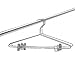 Quality Hangers Heavy Duty Metal Skirt Hangers Coat Hangers with Clips and Polished Chrome (5 Pack)