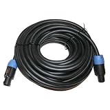 Pair of 50 Feet Speakon to Speakon Pro Audio Speaker Cables PA/DJ 14 Gauge