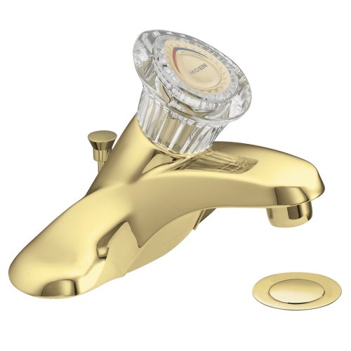 Moen 4621P Chateau One-Handle Low Arc Bathroom Faucet, Polished Brass