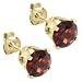 1.30 Ct Round Red Garnet 14K Yellow Gold Stud Earrings