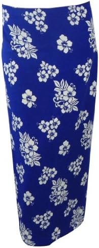 Womens HAWAIIAN Sarong Wrap (Long, Blue)