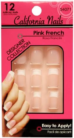 California Nails 12 Piece Pink French Tip Artificial Nails Set
