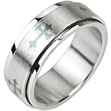 Spikes 316L Stainless Steel Celtic Cross Spinner Ring