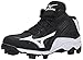 Mizuno Men's 9 Spike ADV FRHSE 8 Mid Baseball Cleat, Black/White, 12 M US