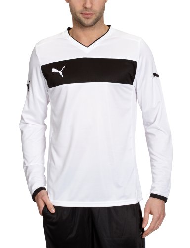 PUMA Herren Shirt PowerCat 3.12 Long Sleeve, white-black, S, 701262 04 Preisvergleich