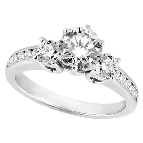 Deals Three-Stone Diamond Engagement Ring w/ Sidestones Palladium (0.45ct)