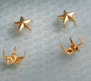 100pcs DIY Gold 10mm Star Studs Spots Punk Nail heads Spikes for Bag Shoes Bracelet(Copper)