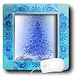 Beverly Turner Christmas Design - Blue Tree of Stars, Happy Holidays - Mouse Pads