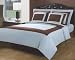 5pc Egyptian Cotton Duvet Cover Set -1 Ply -Lt. Blue & Chocolate - Luxury Cover Set -- Size: king / cal king