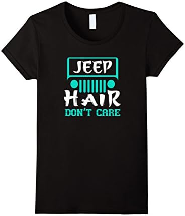 Women's Jeep Hair Don't Care Funny Women T shirt XL Black