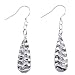 EXP Sterling Silver Teardrop Wave Dangle Earrings