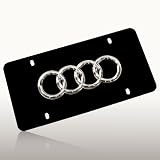 Audi Logo on Black Powder License Plate