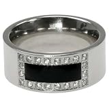 316L Stainless Steel Ring with 20 prong set cubic zirconia stones