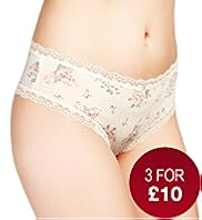 Low Rise Floral Brazilian Knickers