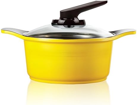 Roichen RNC-20C/YS 2.0L Natural Ceramic Pot with Dual Handles Yellow - Work with All Heating Sources - Dish Washer Cleaning Possible