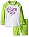 Flap Happy Girls UPF 50+ Graphic Rash Guard and Swim Short Set