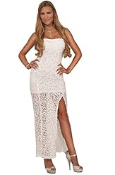 Junior Sexy Strapless Sweetheart Sequined Lace Slit Full Length Polyester Homecoming Dress/Prom Dress 