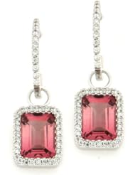 Samuel B. Soho Boutique 14K White Gold Pink Tourmaline & Diamond Earrings, 2.99 Tcw.