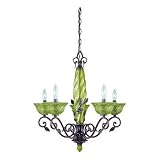 Westinghouse 69025 Cedar Forrest Five-Light Chandelier, Antique Bronze Finish with Seeded Oliveta Globe