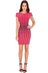 Polyester/Spandex Vertical Stripe Backless Party Dress/Mini Dress 