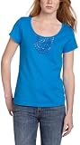 Rafaella Women's Beading Short-Sleeve Top,Summer Blue,Large