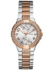 GUESS Womens U13586L2 Status In-the-Round Rose Gold-Tone and Steel Watch