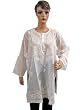 Cotton Kurtis for Womens Off White Embroidered Dress Tunic Top Medium Size
