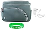 Non-OEM Amazon Kindle DX 9.7 Tri-Pocket Sleeve Case with Home Wall Charger - Grey