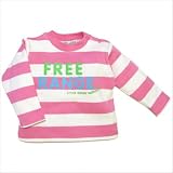 Little Green Radicals Free Range Stripe Long Sleeve T-shirt in Pink / White