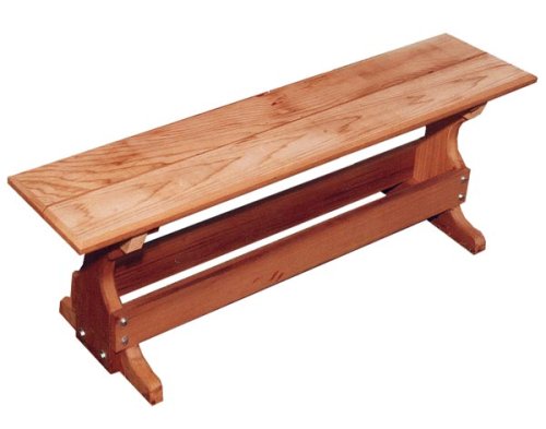 4' Stained Trestle Table Bench