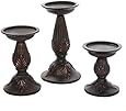 Hosley's Set of 3 Resin Pillar Candle Holders - 8", 6", 4.5"