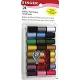 Singer Polyester Thread, Assorted Colors, 24 Spools
