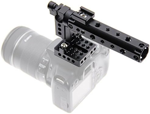 DSLR Top Handle Rig w/ Top Plate 15mm Rod Clamp Cold Shoe Mount fr Canon Sony