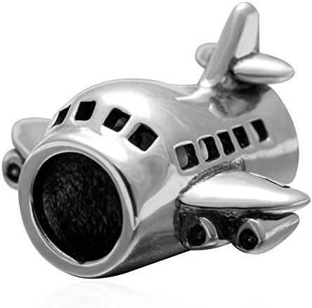 Charmstar Passenger Flights Charm Authentic 925 Sterling Silver Airplane Bead for European Bracelet Compatible