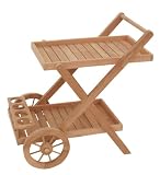 Servierwagen aus massiv Teak Holz