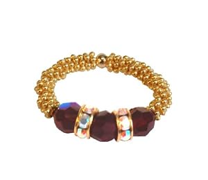 Gold Garnet Stretch Ring
