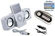 Portable Speaker (White) + FM Transmitter for iPod Classic Touch Video Nano Shuffle and iPhone Incl. DBROTH Microfiber Cleaning cloth