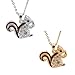 Cute Little Brown Tail Squirrel Necklace