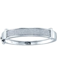 0.90ctw Round Diamond Micro-Pave Bangle Bracelet