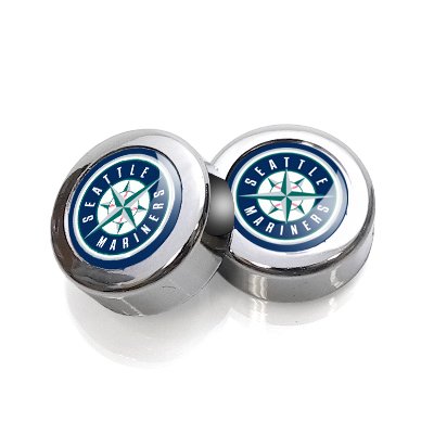 MLB Seattle Mariners License Plate, Frame Chrome Screw Covers