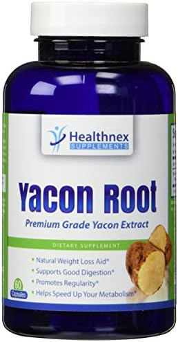 Yacon Root Capsules - Natural Weight Loss and Appetite Suppressant - Yacon Syrup Supplement - Boost Metabolism - Prebiotic Properties Cleanse the Digestive System and Supports Good Digestion - 60 Capsules 500mg a Full Months Supply - 100% 30 Day Money Back Guarantee