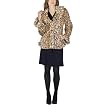Damselle Women's Faux Fur Ruffle Shawl Jacket - Leopard